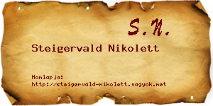 Steigervald Nikolett névjegykártya